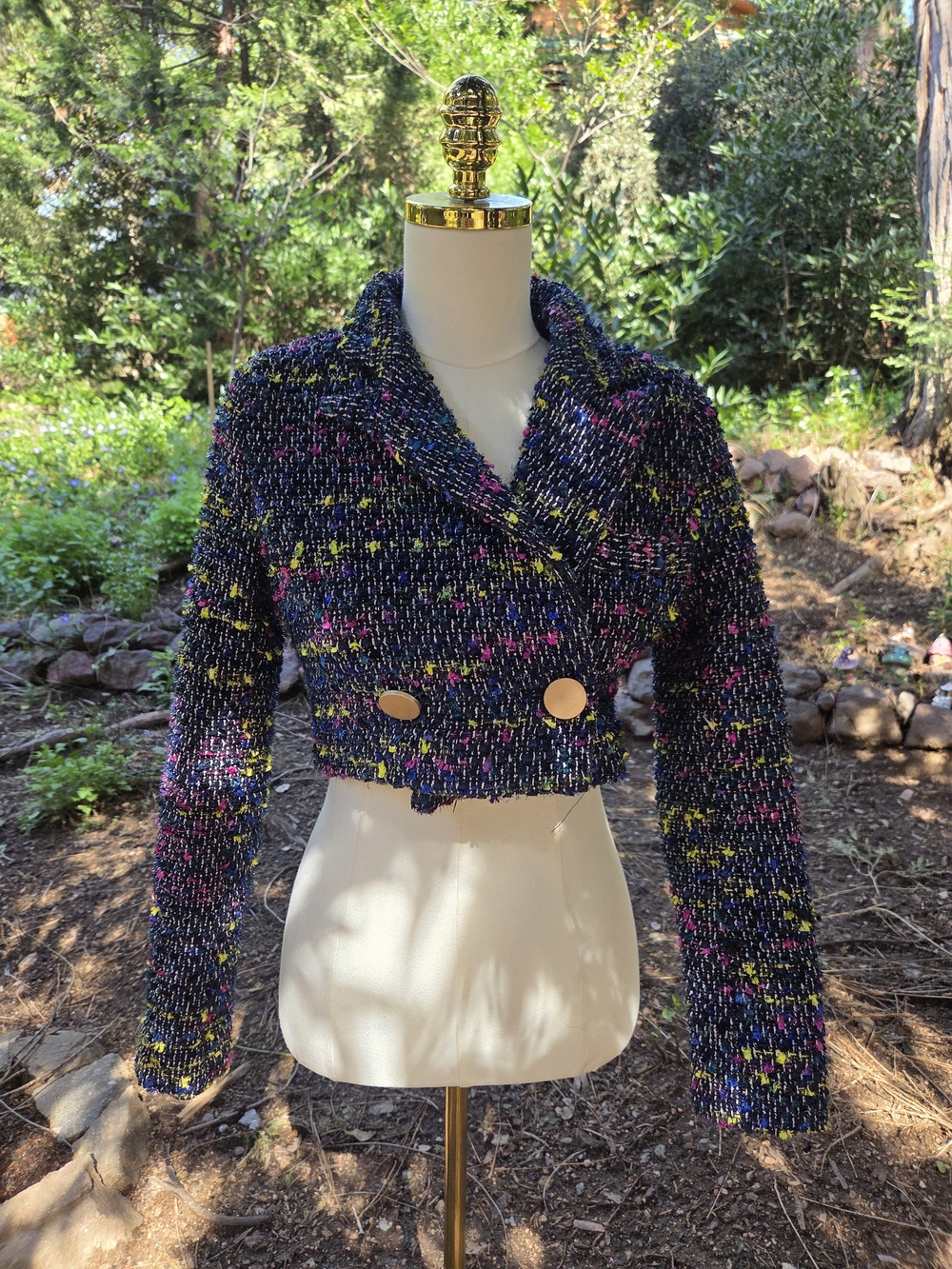 L'artiste by Ami‎ Multicolor Party Glam Tweed Jacket Size Small